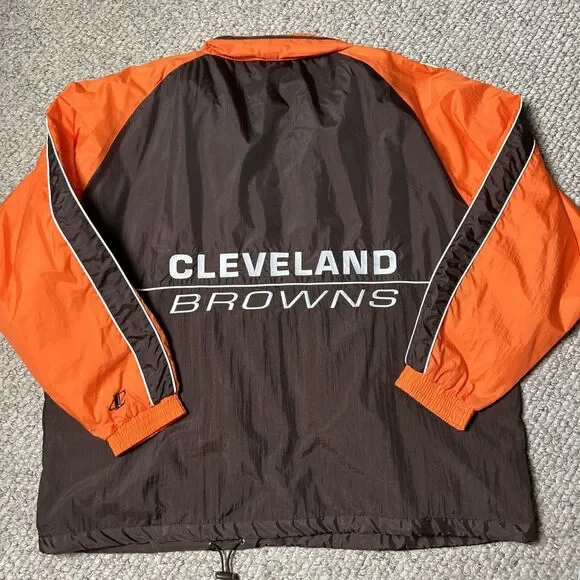 Vintage 90s Logo Athletic Game Day Jacket Windbreaker Cleveland Browns Men’s XL - Picture 7 of 8